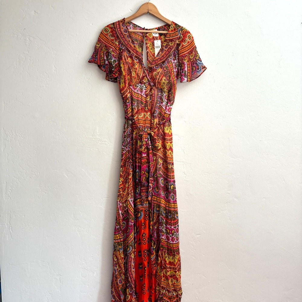 Anthropologie Akemi + Kin Murol Maxi Dress Women Size 4 Multicolor Floral New
